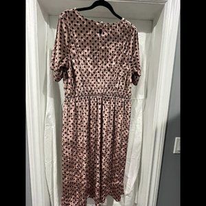 Modcloth x Compañía Fantástica Velvet Midi Dress in Blush Pink